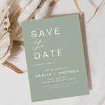 Spara Grönten Spara Eleganten Minimalistiskt skrip Spara Datumet<br><div class="desc">Bröllop Elegant Spara datumkorten. Spara datumkorten innehåller en modern handskriven kursiv skripttypografi som är elegant,  enkel och modern till använda efter att du har minimalistisk enkel bröllopsdag firande.</div>