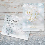 Spara Guld-skriptet för Winter-händelsen som vi gö Vykort<br><div class="desc">Spara guld-skriptet Date We Do Redo vinterhändelse har ett modernt datumbyte. Vi gör om det över de uppgifter som du har angett i chic guld typografi på en vinterfrost i snöflingor. På baksidan finns ytterligare information,  inklusive webbplatsen,  med returadress och utrymme för mottagarens adress. Designad av Thisisnotme©</div>