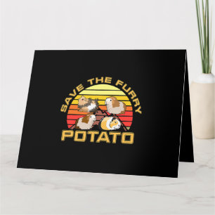 Spara Hårig Potato Cute Guinea Gris Älskare Funny Kort