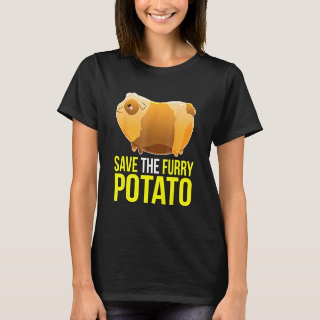 Spara Hårig Potato Cute Guinea Gris Pet T Shirt (Framsida)