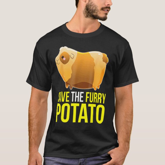 Spara Hårig Potato Cute Guinea Gris Pet T Shirt (Framsida)