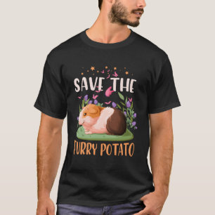 Spara Hårig Potato Wheek Cavy Älskare Guinea Gris T Shirt