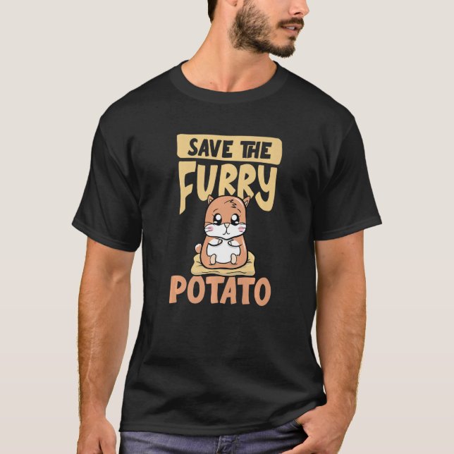 Spara Håriget potatis för Guinea gris T Shirt (Framsida)