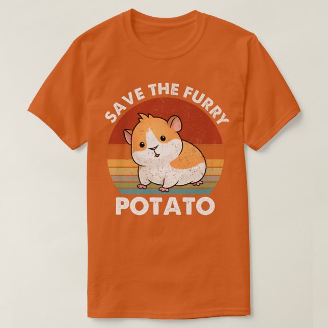Spara Håriget Potato Funny Guinea Gris138 T Shirt (Design framsida)