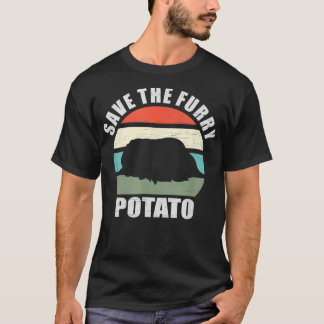 Spara Håriget Potato Funny Guinea Gris T Shirt