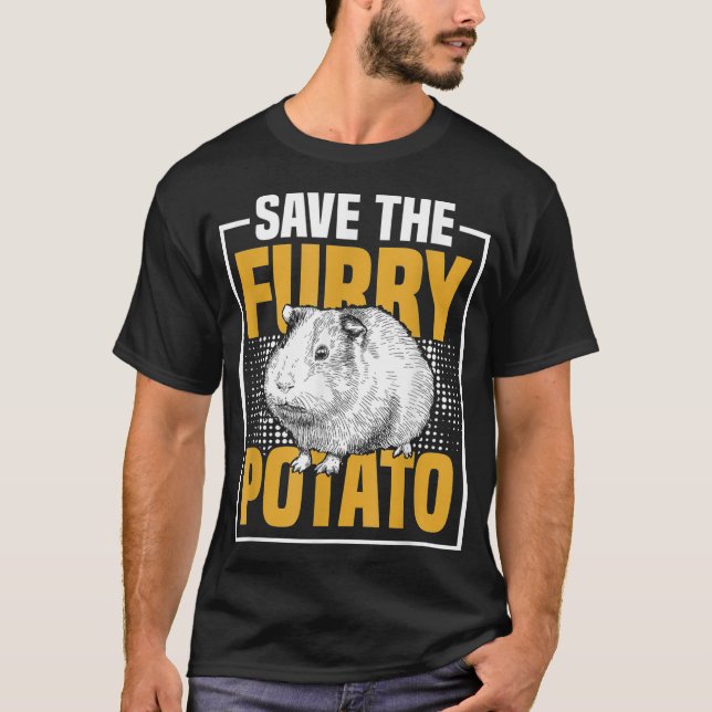 Spara Håriget Potato Guinea Gris _6 T Shirt (Framsida)
