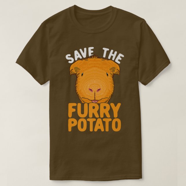 Spara Håriget Potato Guinea Gris T Shirt (Design framsida)