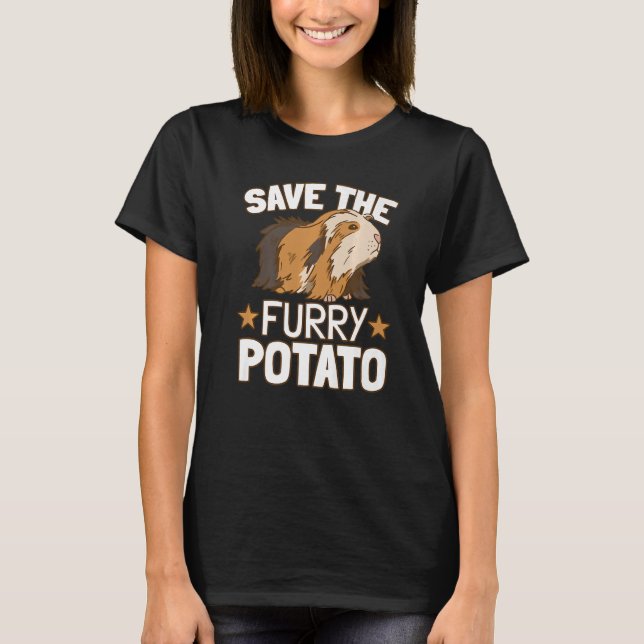 Spara Håriget Potato Guinea Gris T Shirt (Framsida)