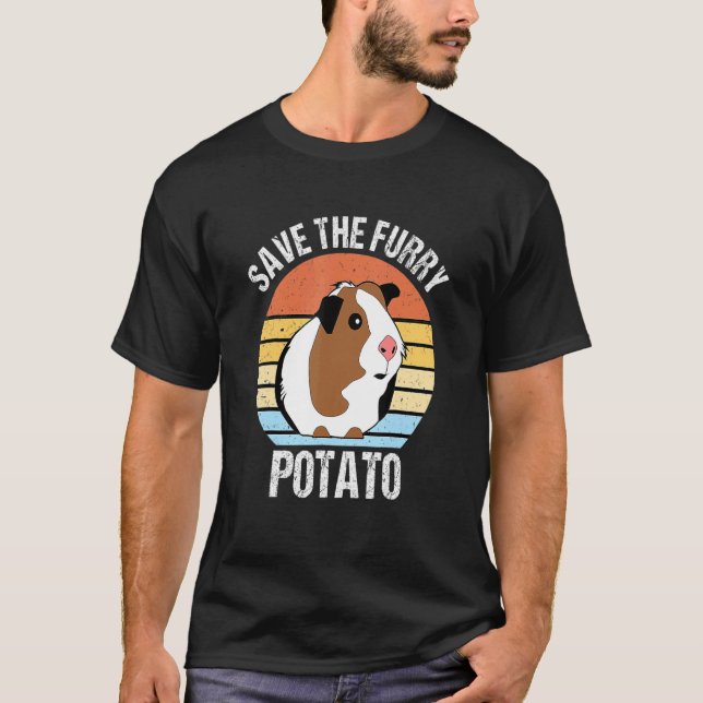 Spara Håriget Potato Guinea Gris T Shirt (Framsida)