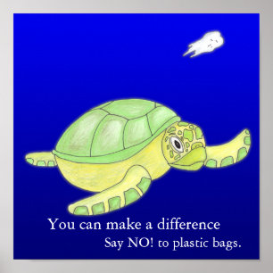 Spara havet, något att säga INTE! till plastpås Poster