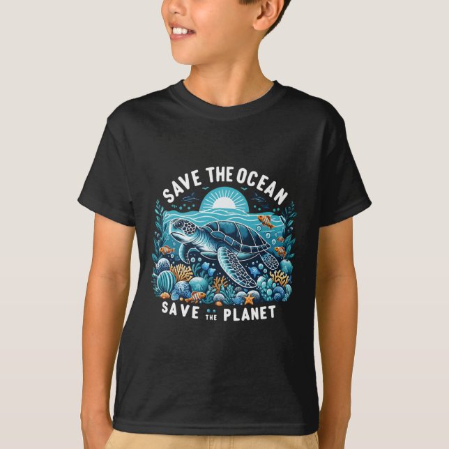 Spara Havets Räddat planetet Coola T Shirt (Framsida)