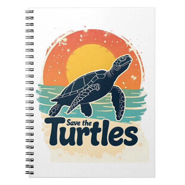 Spara: Högerna av sköldpaddor Sea Turtle St. Anteckningsbok (Framsidan)