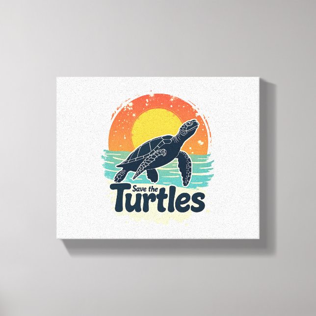 Spara: Högerna av sköldpaddor Sea Turtle St. Canvastryck (Framsida)