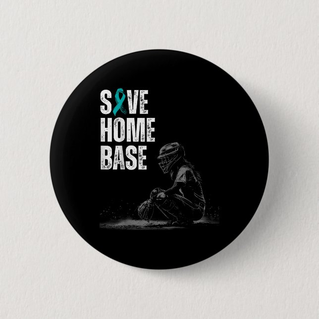 Spara Home Base Baseball Player Ovarian Cancer Awa Knapp (Framsida)