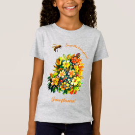 Spara honungsbin, blommor t shirt