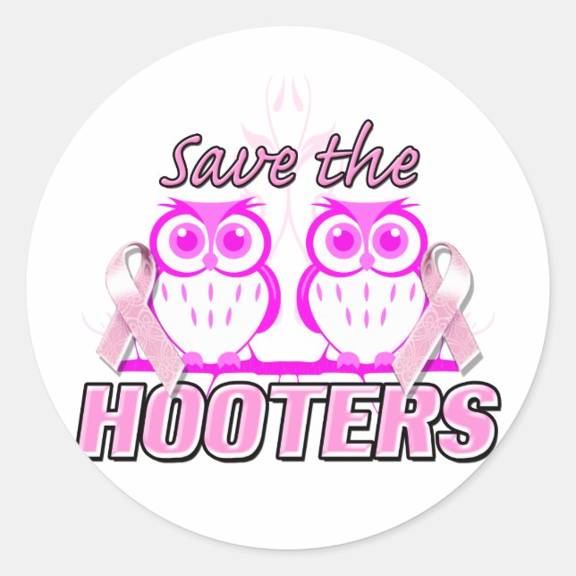 Spara Hooters.png Runt Klistermärke (Framsida)