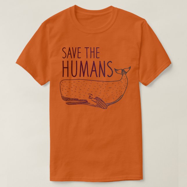 Spara Humans Whale T Shirt (Design framsida)