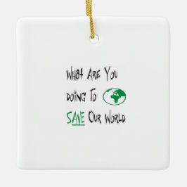 Spara i världen julgransprydnad keramik