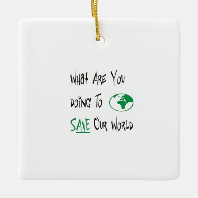 Spara i världen julgransprydnad keramik (Framsida)