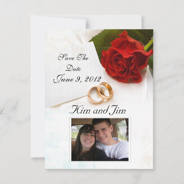 Spara inbjudan till Date röd ros (Framsida)