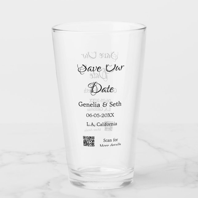 Spara informationen om det enkla datumet för QR-sk Glaskopp (Framsida)