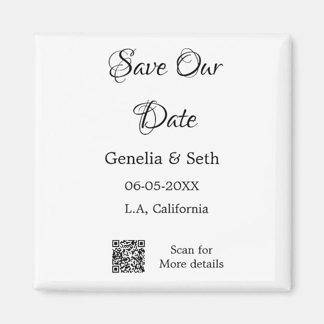 Spara informationen om det enkla datumet för QR-sk Magnet (Framsidan)