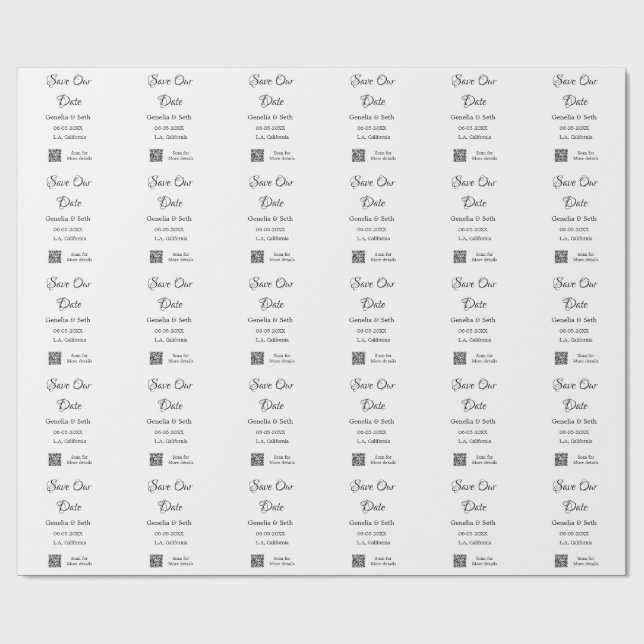 Spara informationen om det enkla datumet för QR-sk Presentpapper (Platt)