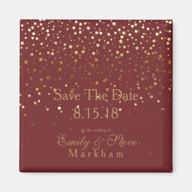 Spara ingivet Golden Stars Magnet-BRGNDY Magnet (Framsidan)