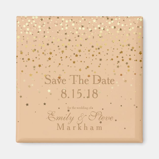 Spara ingivet Golden Stars Magnet-Peach Magnet (Framsidan)
