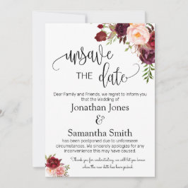 Spara inte datumändringen för Marsala invit i data Inbjudningar