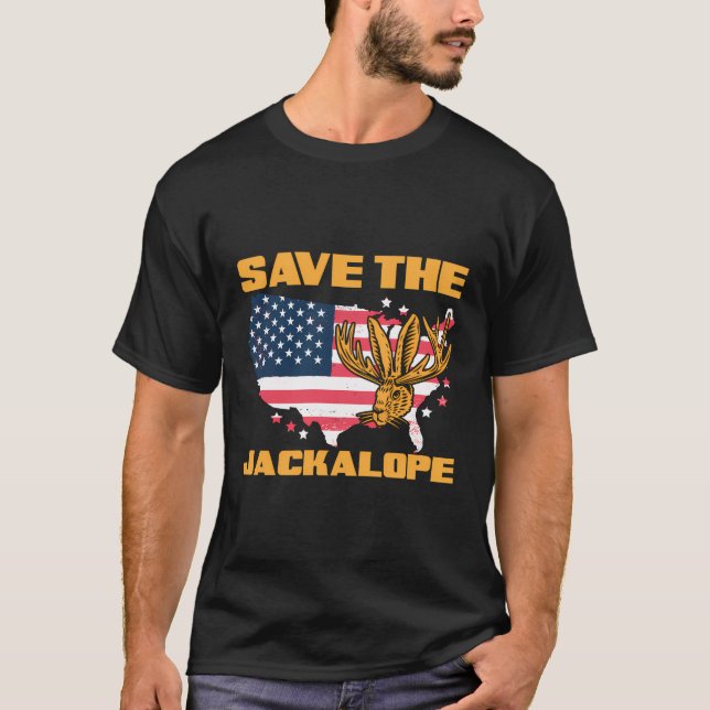 Spara Jackalope Funny Cryptid Jackkanit Rabbit T Shirt (Framsida)