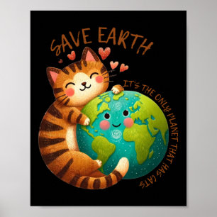 Spara Jord - det är den enda planeten som har katt Poster