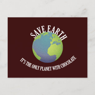 spara jorden är den enda planeten med choklad vykort