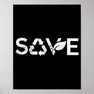 Spara Jorden Återvinnings Symbol Ekologisk Jord D Poster