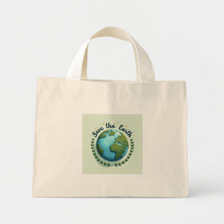 Spara jorden Earth Design Tote Bag Mini Tygkasse