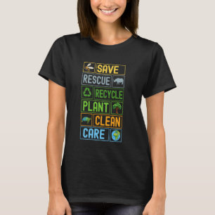 Spara Jorden Skydda Naturen Återvinn Planeten Ekov T Shirt