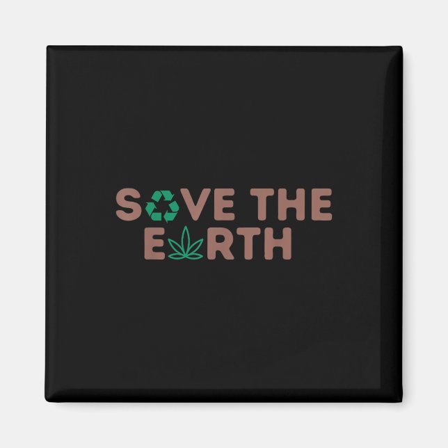 Spara Jordplanetens Återvinna Earth Environmental Magnet (Framsidan)