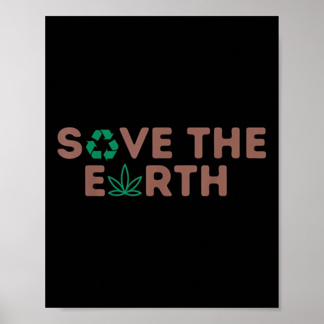 Spara Jordplanetens Återvinna Earth Environmental Poster (Framsidan)