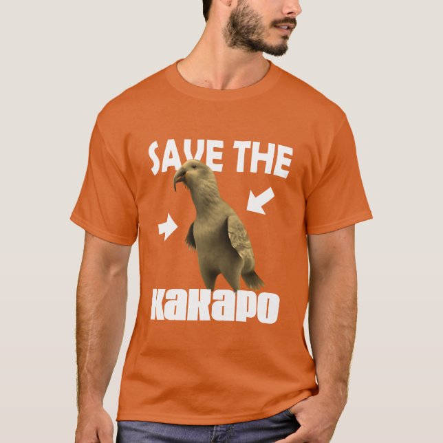 Spara kakapo retro t shirt (Framsida)