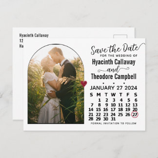 Spara kalenderfotot från januari 2024 inbjudan vykort