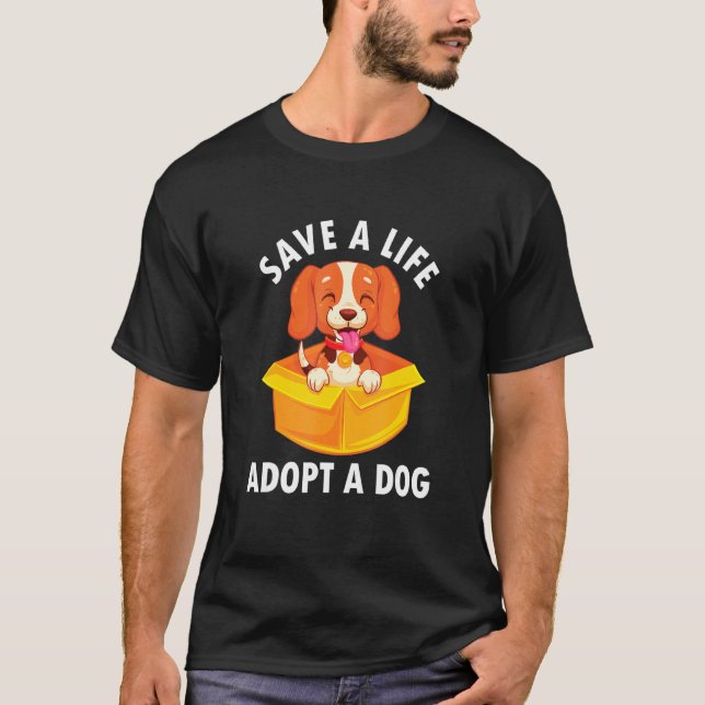 Spara Kärlek adoptera Högerna om välfärd i Hund A T Shirt (Framsida)