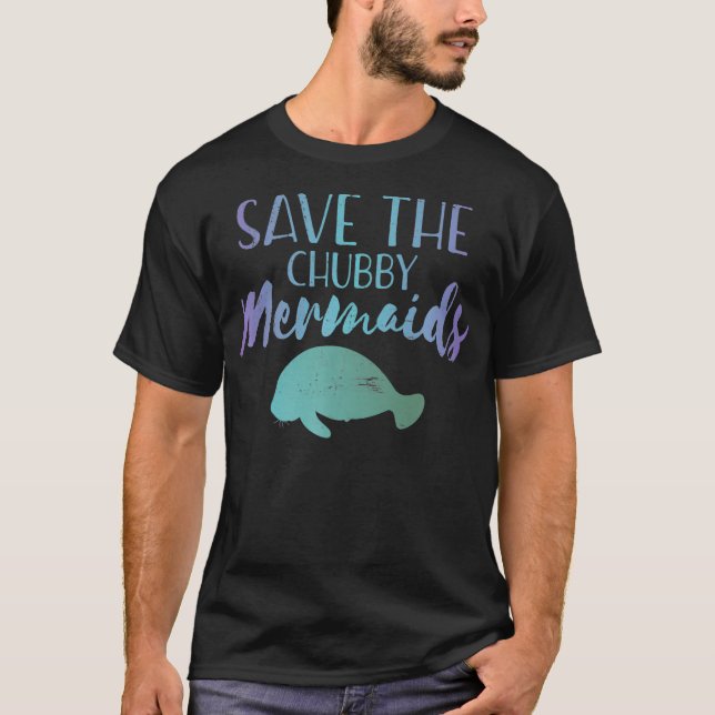 Spara Knubbiget Sjöjungfru Cute Manatee Premium  T Shirt (Framsida)