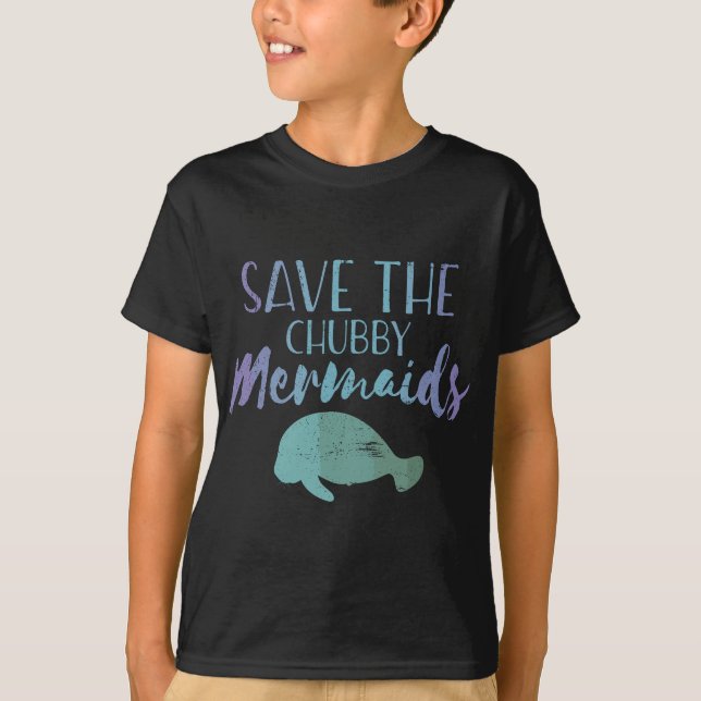 Spara Knubbiget Sjöjungfru Cute Manatee T Shirt (Framsida)