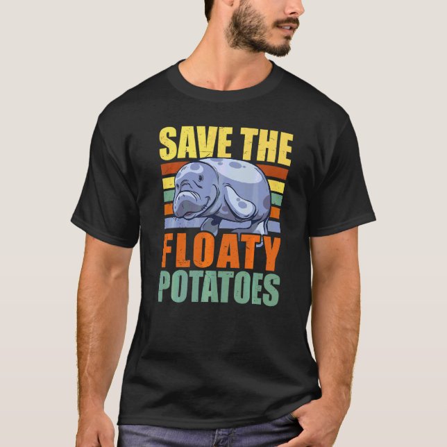 Spara Knubbiget Sjöjungfru Manatee för flytande po T Shirt (Framsida)