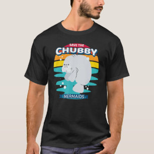 Spara Knubbiget Sjöjungfru Retro Vintage Manatee T Shirt