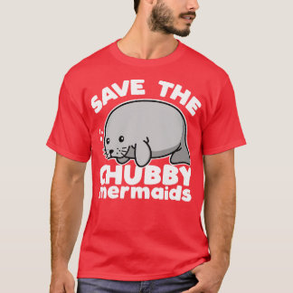 Spara Knubbiget Sjöjungfruar Cute Manatee Kawaii M T Shirt
