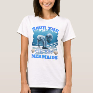 Spara Knubbiget Sjöjungfruars Manatees T Shirt