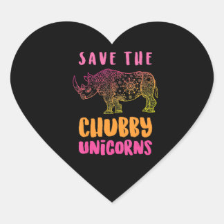 Spara Knubbiget Unicorns Animal Högers Hjärtformat Klistermärke