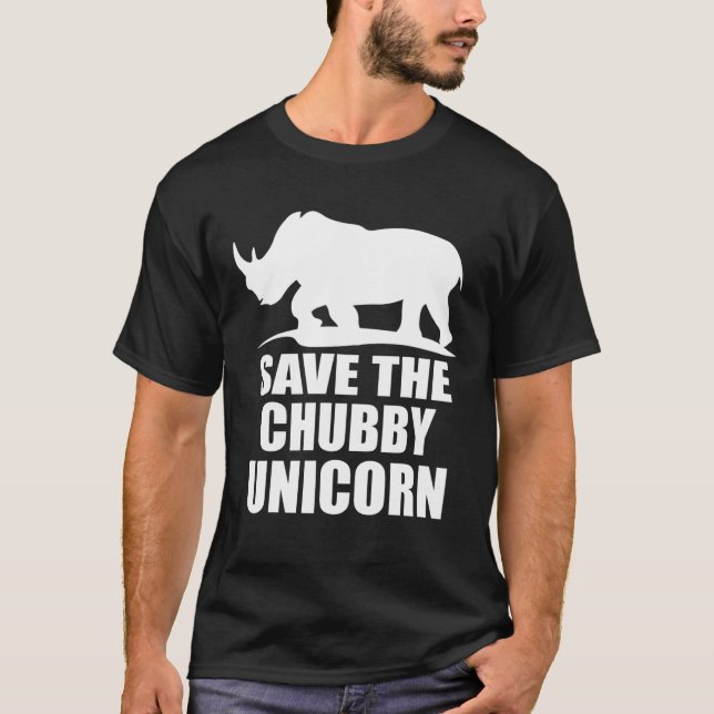 Spara Knubbiget Unicorns Funny Rhino Tjock Unicorn T Shirt (Framsida)