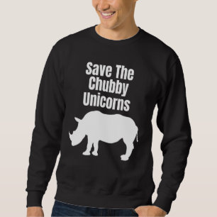 Spara Knubbiget Unicorns Hipster Quote Rhino Lång Ärmad Tröja